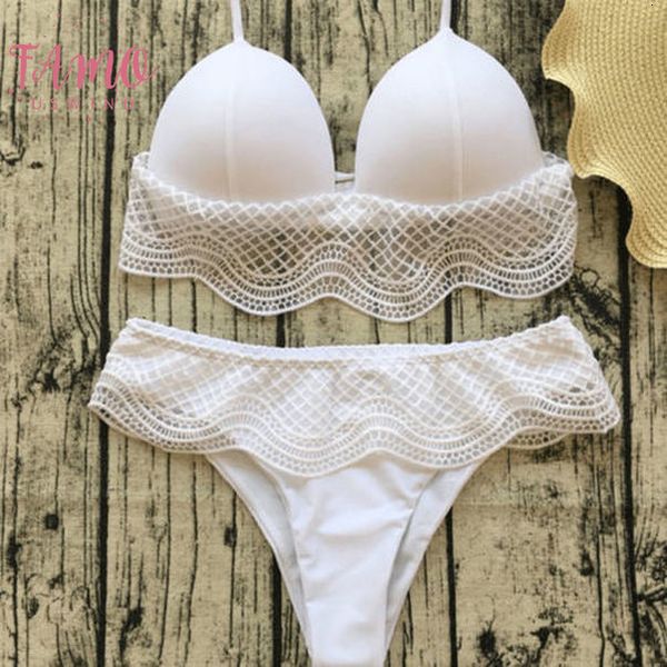 

womens white lace bikini set push up padded swimwear swimsuit bathing suit drop shipping good quality, White;black