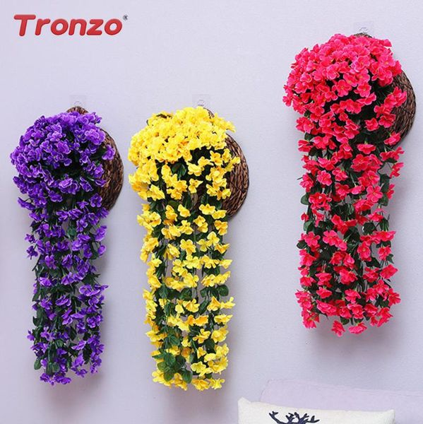 

tranzo violet artificial flower vine wall hanging flower garland vine fake foliage orchid wedding party home decor