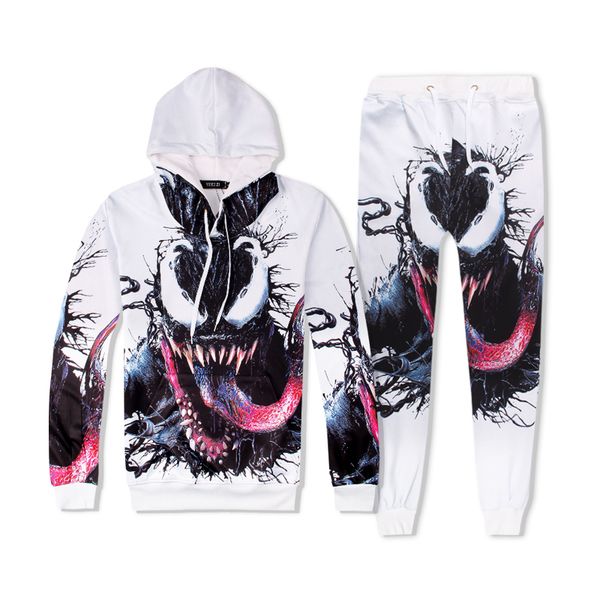 

szblaze 2019 new venoms spiders anime 3d prints pullover hoodies movies cosplay long pants men pullover sweatshirt, Black