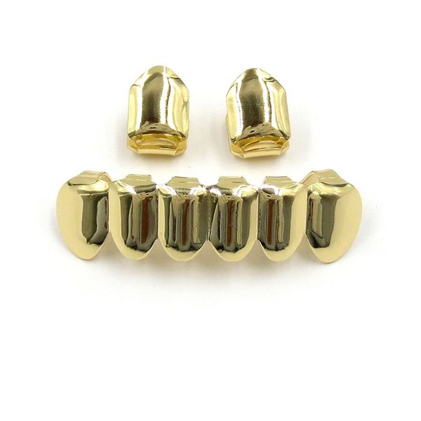 

teeth grillz luxury fashion men women rappers jewelry gold silver plated dental grills hip hop teeth braces, Black
