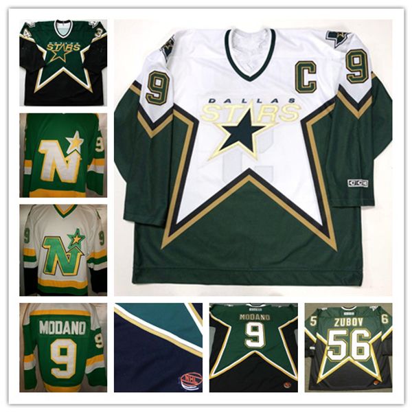 

custom dallas stars any name number 9 mike modano 56 sergei zubov 2 derian hatcher 6 trevor daley 23 brian bellows 1990 ccm hockey jerseys, Black;red