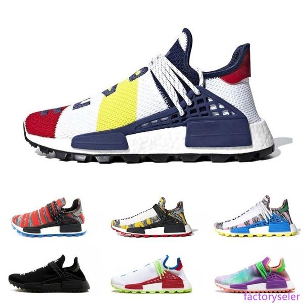 

human race trail running shoes men women pharrell williams hu runner yellow black white solar pack nerd blue sport runner sneaker36-47