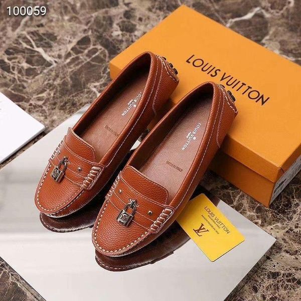 

19fw luxury brands flat shoes women's loafers pu leather metal decoration loafers women's lazy shoes zapatos de mujer madak, Black