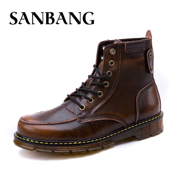 

lurxury 2018 men boots casual autumn winter shoes mens ankle boots zip wear comfort work footwear size 38-44 dx5, Black
