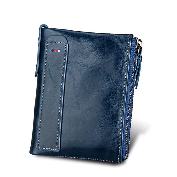 

genuine leather women wallet purses coin purse female small portomonee bifold rfid wallet lady purse for girls money bag y190701, Red;black