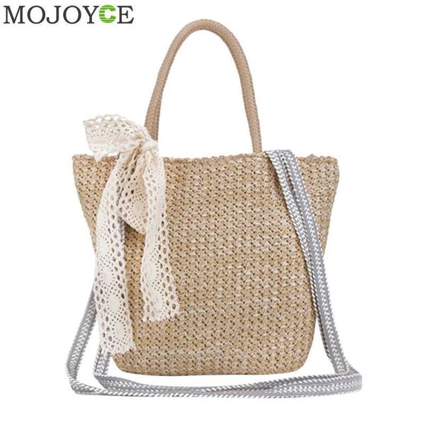 

retro vintage bow designer straw bag summer travelling causal beach tote bag rattan woven holiday women handbag crossbody bag d19011204