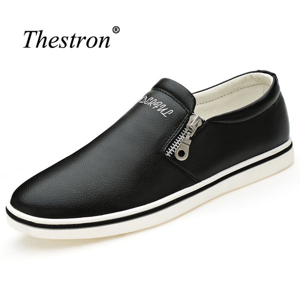 

2019 casual leather loafers men slip on black driving footwear flats lightweight footwear china comfortable walking sneakers men