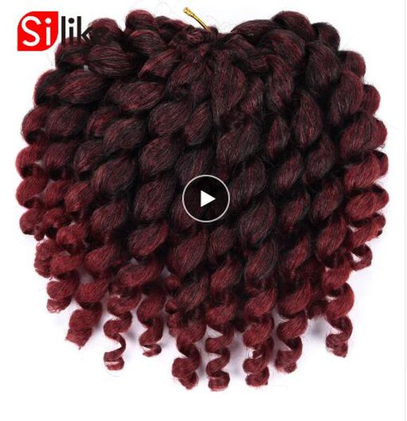 

8inch ombre jumpy wand curl crochet braids 22 roots jamaican bounce synthetic crochet hair extension for black women