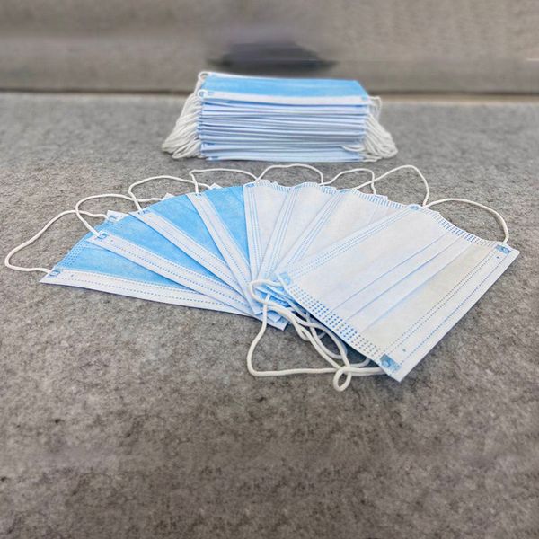 

50pcs new 2020 men women face mouth masks disposable mask mascherine non woven disposable anti dust earloops masks dhl