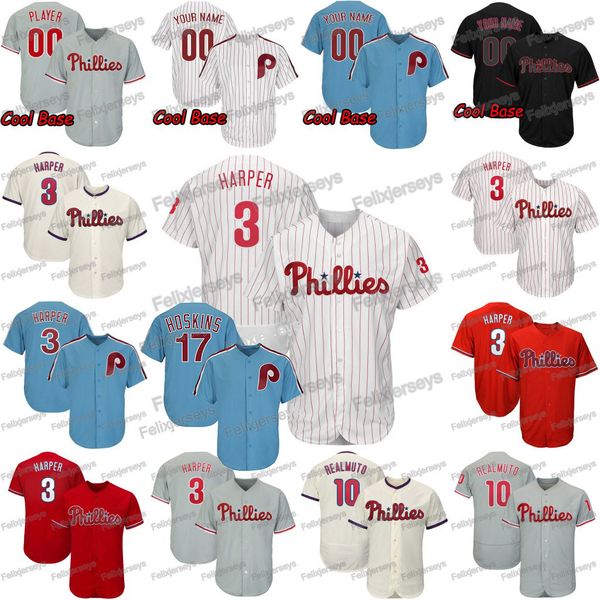 

philadelphia bryce harper jt realmuto andrew jean segura odubel herrera rhys hoskins scott kingery maikel franco aaron baseball jersey, Blue;black