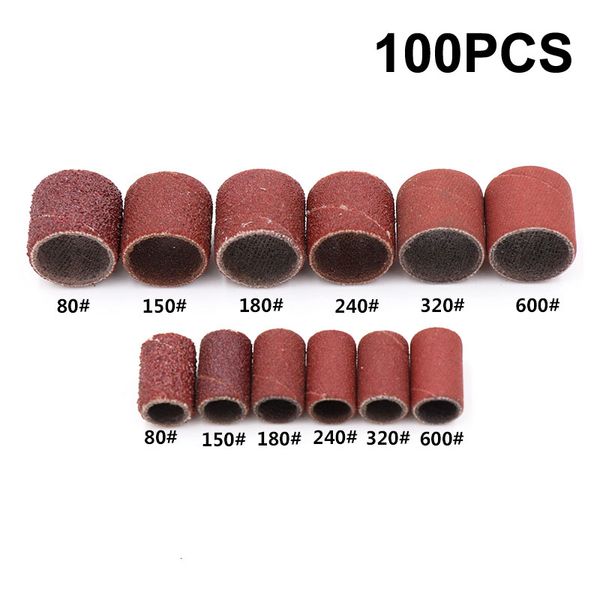 

100 pcs/pack 80 150 180 240 320 600 options nail dedicated sanding ring grinding head polish sandpaper circle