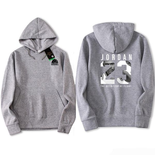 

yuanhuijia 2018 brand new fashion 23 men's sportswear printing men's hoodie pullover hip hop sportswear sweatshirt, Black