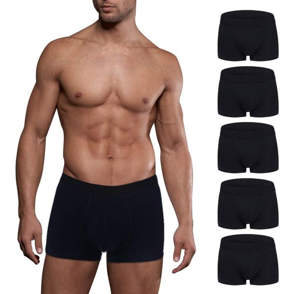 2020 Black Men Underwears Boxer Panties Mens Briefs 5 Pack No Ride Up