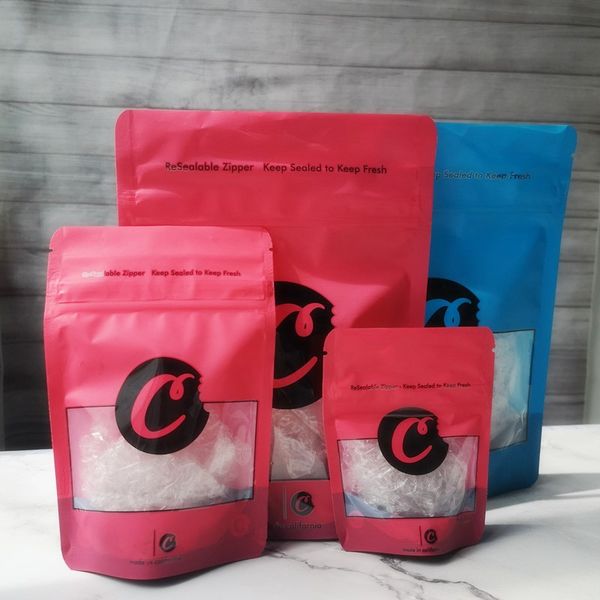 

3 size red blue cookies l m s red cookies zipper smell proof bags packaging stand up pouches dry herb child proof function