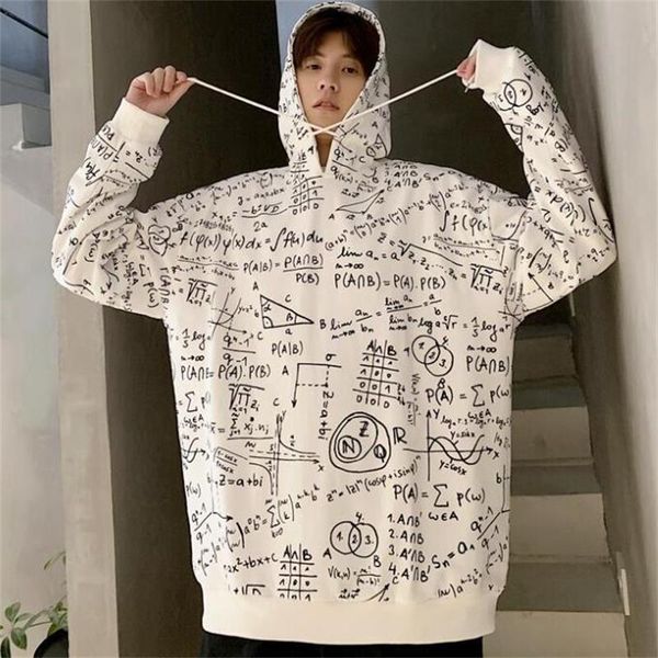 

korean hip hop loose formula cartoon print personality men hoodies coat streetwear casual solid color outwear pullovers, Black