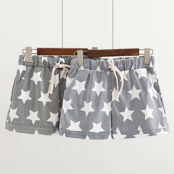 

wynne gadis summer high waist cartoon star print lace up shorts casual elastic waist loose shorts for women clothing, White;black