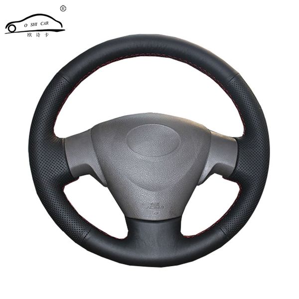

genuine leather car steering wheel cover for corolla 2006-2010 matrix 2009 auris 2007-2009 steering-wheel handlebar braid