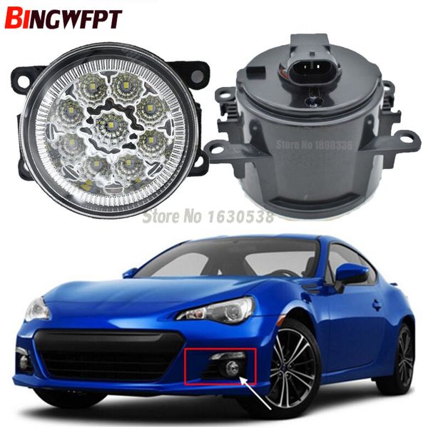 2 pz/paia Gruppo Lampada Della Nebbia Super Luminoso LED Fendinebbia 9 pezzi chip bianco giallo Per Subaru BRZ 2013-2017