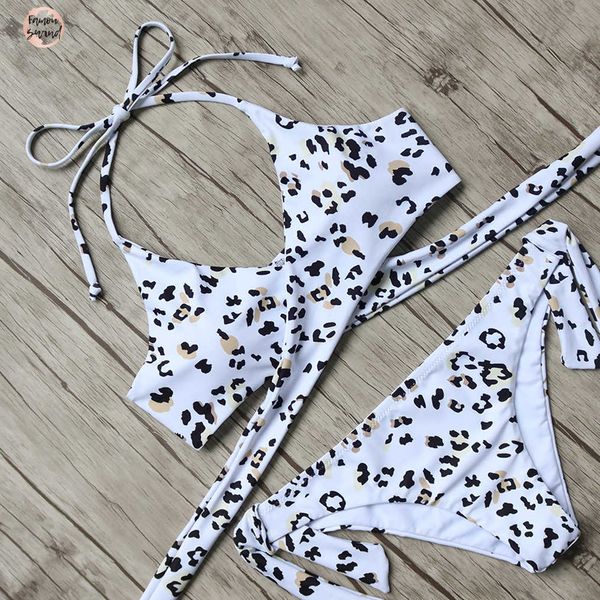 

сексуальные женщины leopard двух частей женщины холтер бинты swim set купальники push up купальный костюм полиэстер 2019 шорты, Gray