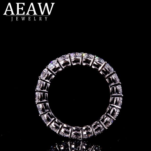 

aeaw solid silver 925 luxury 3mm 0.1ct tatol 2ctw-3ctw engagement ring wedding moissanite full enternity diamond band for women, Golden;silver