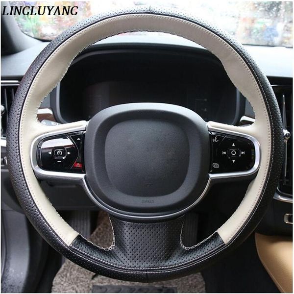 

for 2017-2019 s90 xc90 hand-stitched steering wheel cover 2018 xc60 leather hand-stitched steering wheel cover v90cc