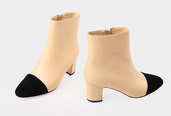 

branded women red bottoms women boot elegant lady side zipper chunky heel rubber outsole winter dhl shoes, Black