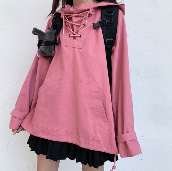 

autumn and winter new korean loose hooded sweatshirt women, Black