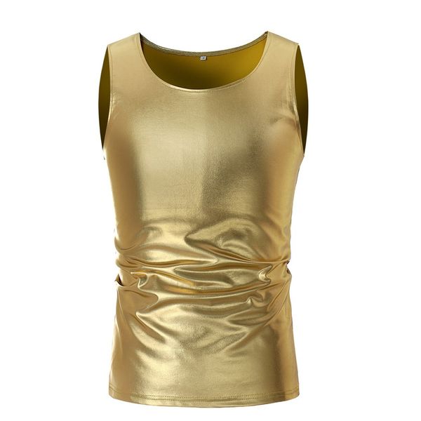 

men blouse men' casual solid o-neck sleeveless vest blouse gold tank, White;black