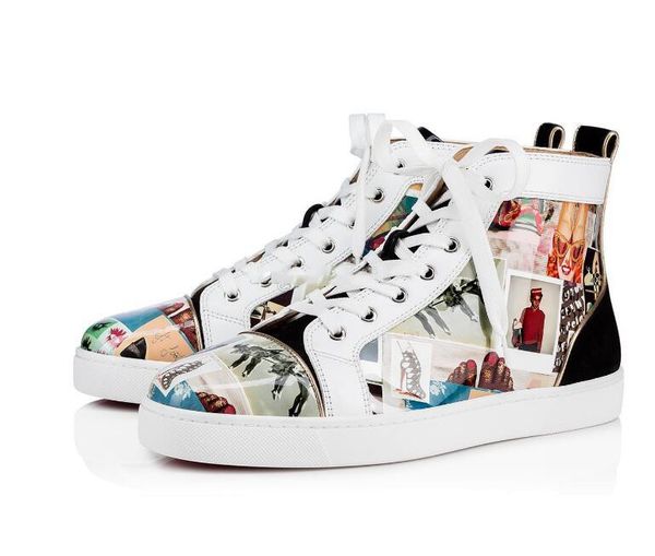 

2019 новое прибытие мужчины женщины luxury дизайнерские collage лакированной кожи тапки верхнего качества туфли с красной подошвой - партия, Black