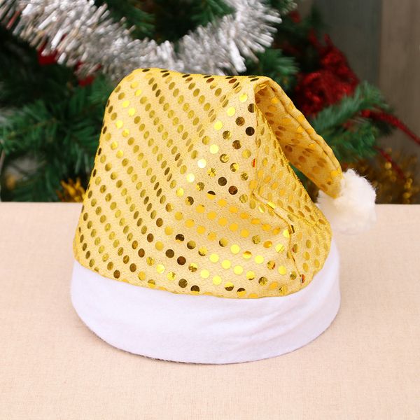 

2pcs glitter sequin christmas hat santa cap chirstmas decoration xmas party supplies