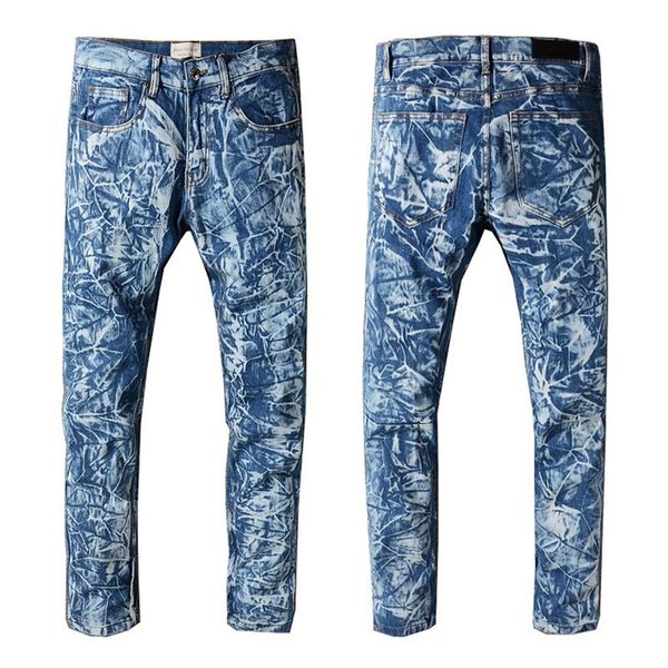 

fear of god дизайнерские джинсы мужские рваные байкерские джинсы slim fit мотоциклетный байкер джинсовые джинсы хип-хоп дизайнерские брюки f, Blue