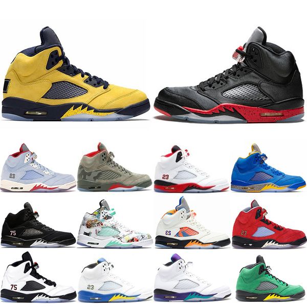 

ale bred trophy room university red ice blue 5 5s og men basketball shoes michigan jsp laney varsity royal psg sports sneakers