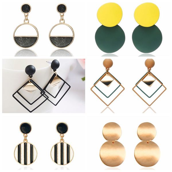 

retro fashion statement round dangle earrings for wedding party metal earring jewelry christmas gift wholesale, Silver