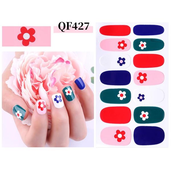 

1pcs new nail stickers green leaf flower decals nail art decorations wraps sliders manicure sticker 3d waterproof durable, Black
