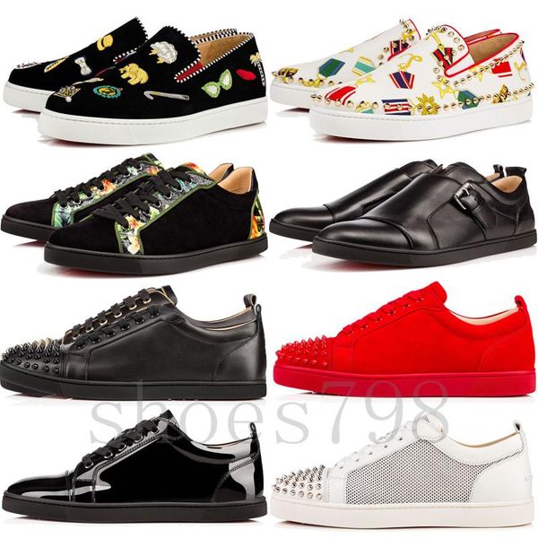 

2019 red bottom gz shoes 19ss spike sock donna spikes bottoms sneakers chaussures heels men casual women low white boots designer rivet, Black