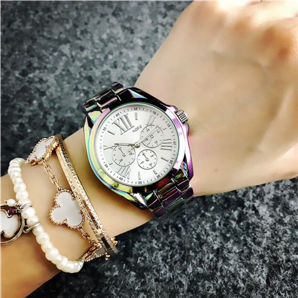 

men's stainless steel watches with calendar luxury ladies casual watch quartz clock montre homme new, Slivery;black