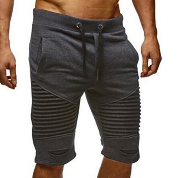 

yiwa men shorts summer breathable casual training shorts for outdoor fitness sports running medium trousers sports leisure, White;black