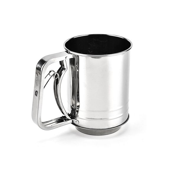 

handheld flour shaker stainless steel mesh sieve cup powder flour sieve icing sugar bake pastry tool hand-pressed sifters other bakeware