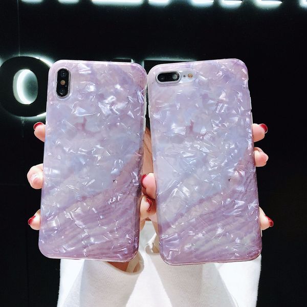 

for iphone 11 pro xs max xr crystal shell pattern phone case 6 7 8 x plus imd translucent soft cell phone cases
