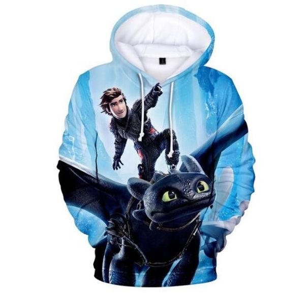 

новый как приручить дракона 3d печати толстовки толстовка родитель-ребенок одежда мода высокое качество пуловер толстовки толстовка, Black