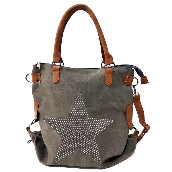 

2018 diamond star canvas shoulder bags fashion leather handel multifunctional bags large size bags