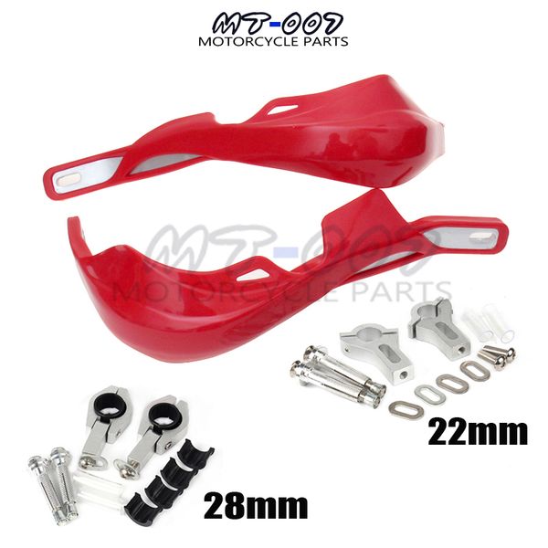

red hand guards for motorcycle motocross dirt pit bike atv crf yzf klx exc 7/8" 22mm or 1-1/8 28mm handlebar