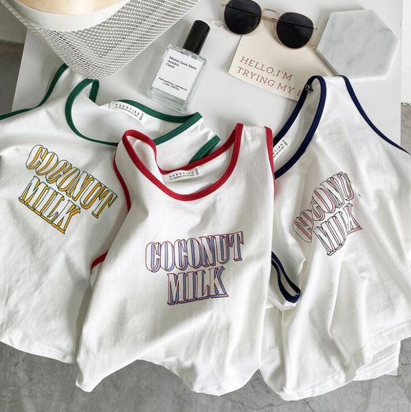 

2020 wholesale baby girls printed vest summer kids girls vests1-7 years, Blue