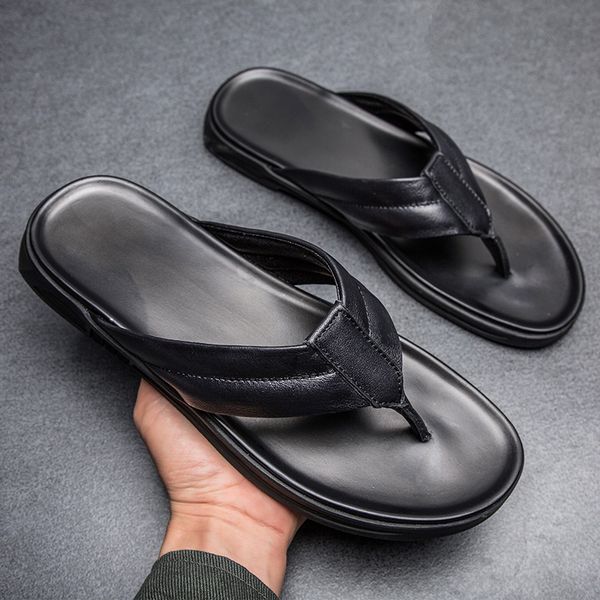 

slippers shoes para for beach sandals rubber sandalsslippers man invierno leather slide mens estar slipper slippers-men zapatillas, Black