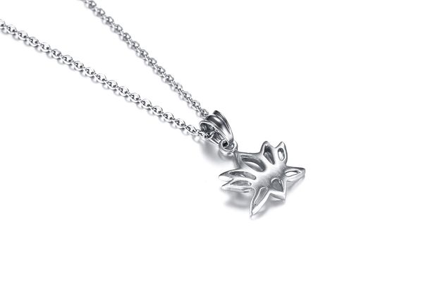 

lotus flower cz pendant necklace for women silver tone stainless steel yoga meditation jewelry inspirational gift for her
