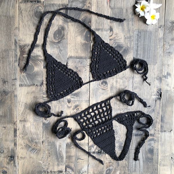 Handmade Crochet Micro Bikini G Thong String Beach Micro Swimwear Swimwear Sexy Set di lingerie per le donne vendita calda