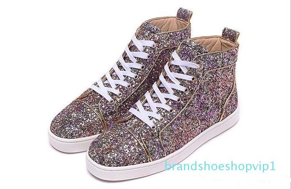 

mens womens black matter leather with black spikes high sneakers,designer men causal sports shoes drop shipping qj1392154