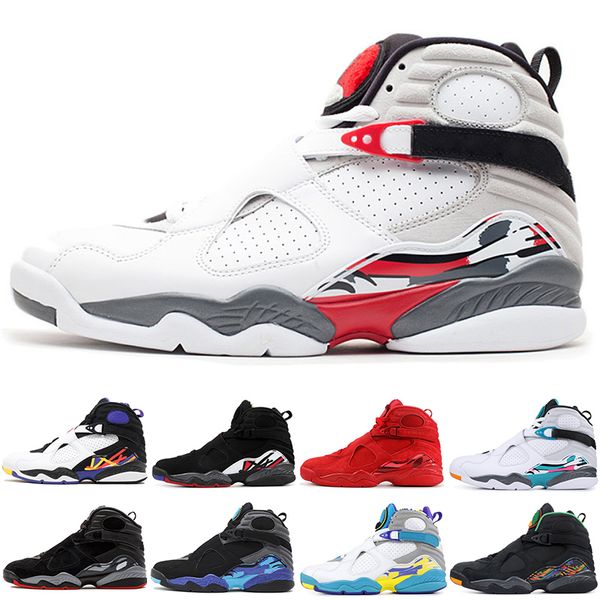 

8 8s basketball shoes mens trainers aqua white black countdown pack men athletic sports sneakers outdoors size 40-47