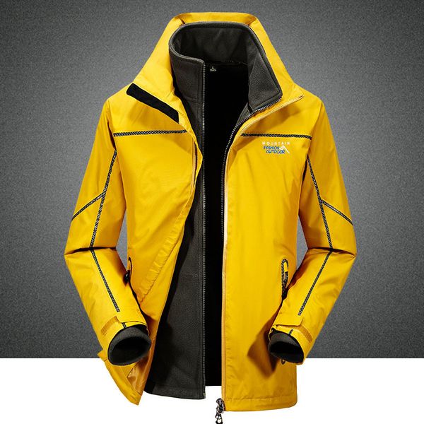 

2020 winter men two-piece climbing jackets outdoor waterproof coat hiking clothing windproof hooded outerwear chaqueta hombre, Blue;black