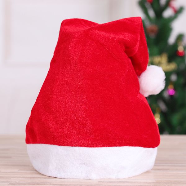 

red christmas hat christmas decorations children short plush santa hat
